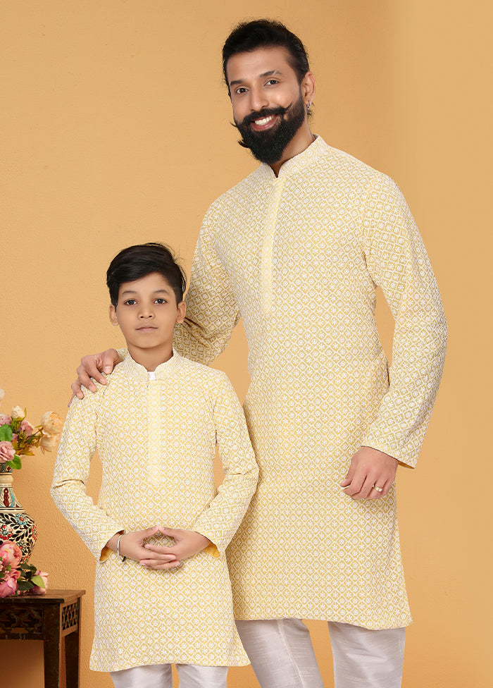 2 PC Multicolor Georgette Father And Son Combo