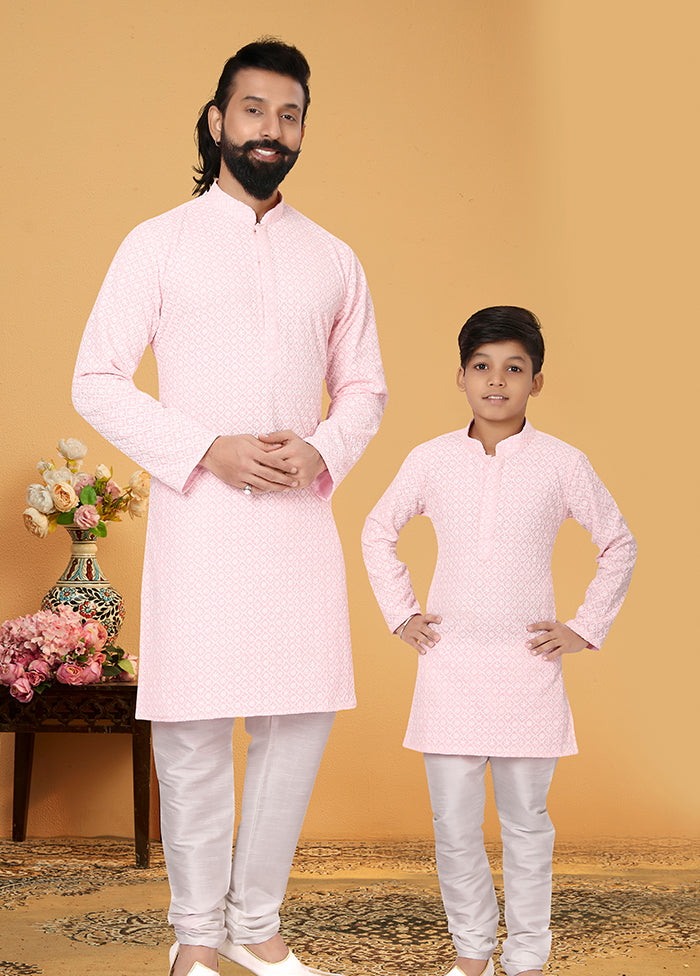 2 PC Multicolor Georgette Father And Son Combo