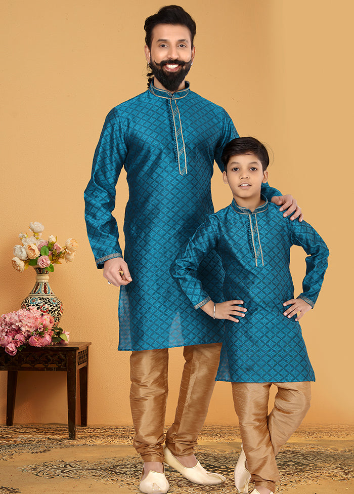 2 PC Multicolor Silk Father And Son Combo