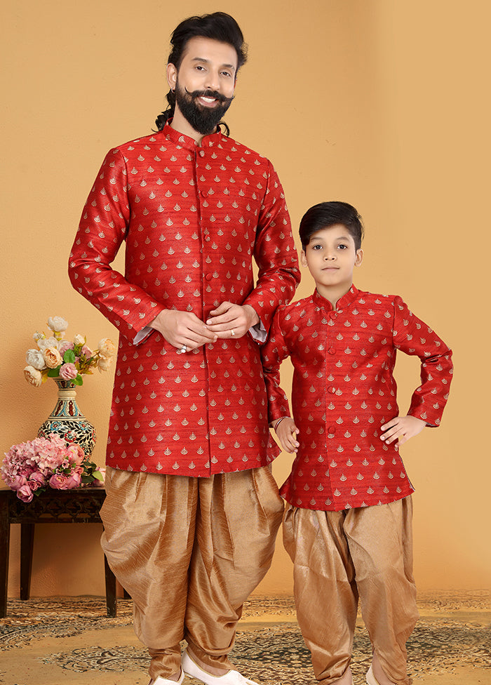 2 PC Multicolor Silk Father And Son Combo