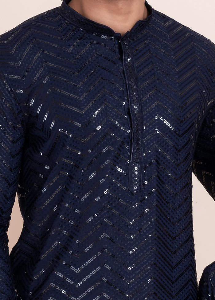 2 PC Blue Viscose Father And Son Combo