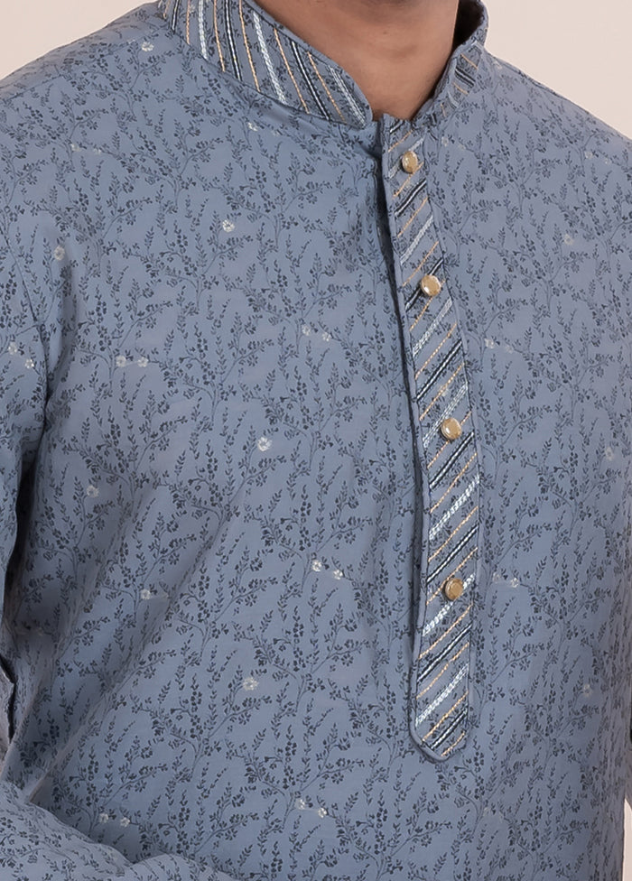 2 PC Grey Cotton Father And Son Combo