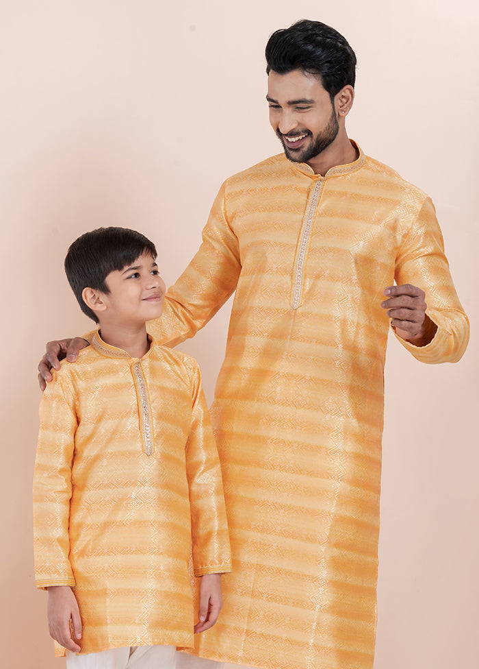 2 PC Orange Cotton Father And Son Combo