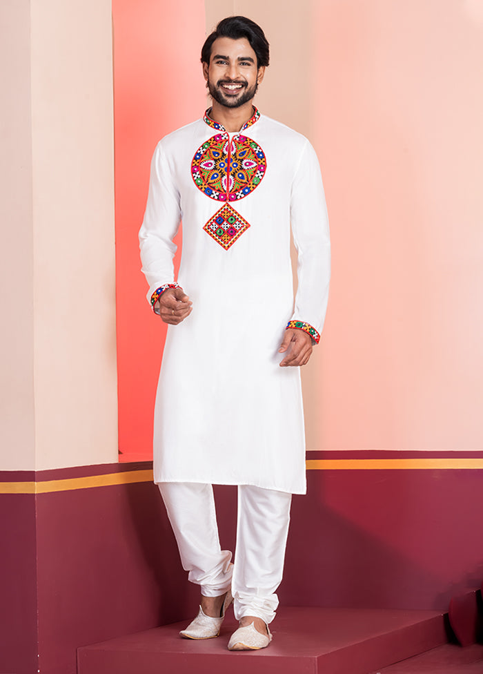 White Silk Kurta & Pajama Set