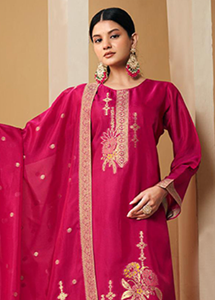 3 Pc Purple Silk Suit Set