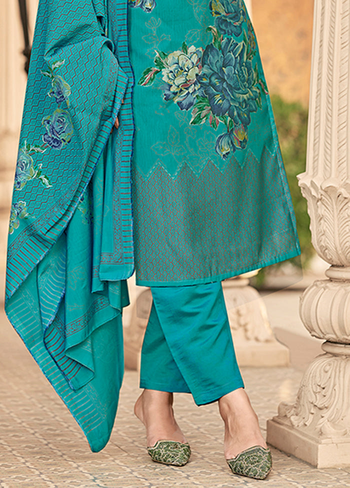 3 Pc Green Silk Suit Set