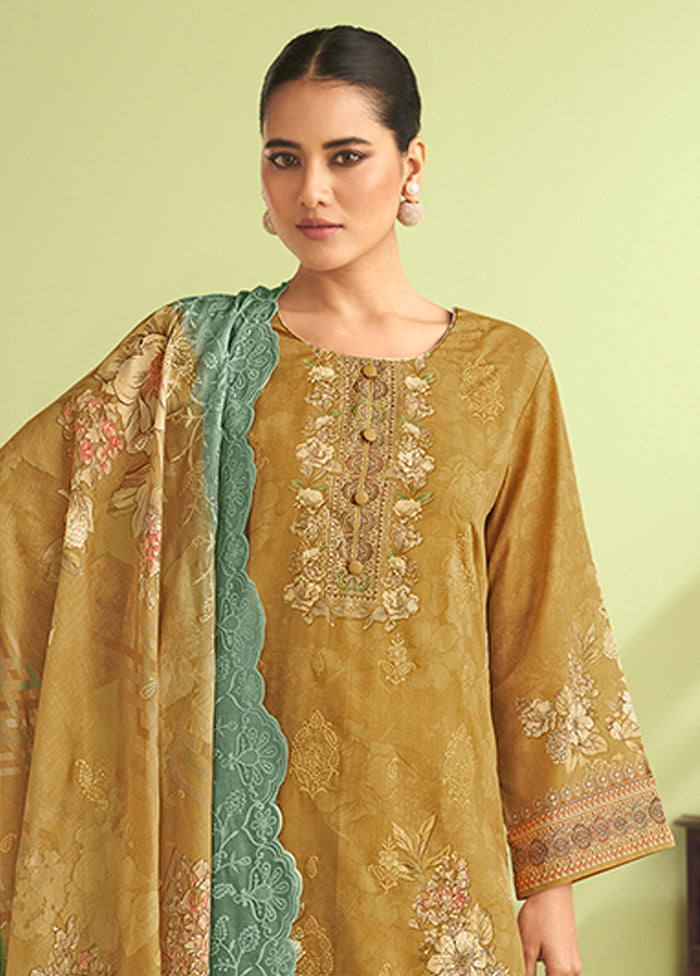 3 Pc Yellow Silk Suit Set