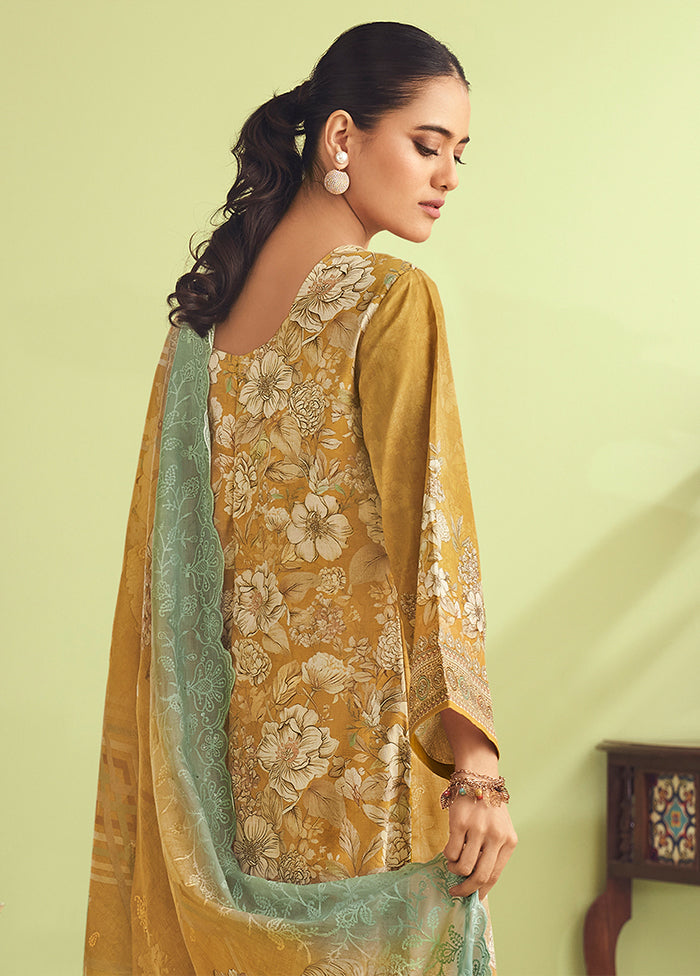 3 Pc Yellow Silk Suit Set