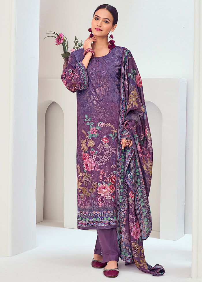 3 Pc Purple Silk Suit Set