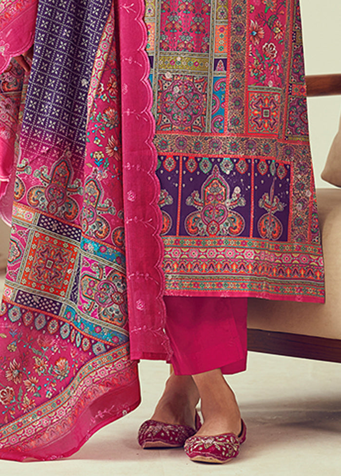 3 Pc Multicolor Cotton Suit Set