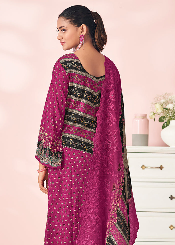 3 Pc Purple Cotton Suit Set