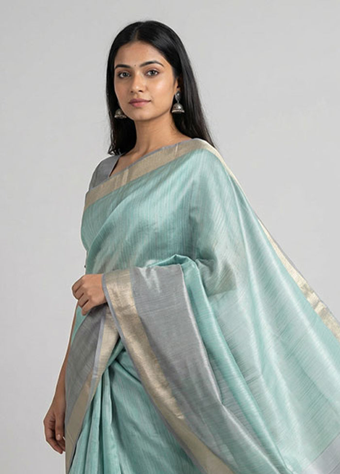 Green Handloom Kanjivaram Pure Silk Saree With Blouse Piece