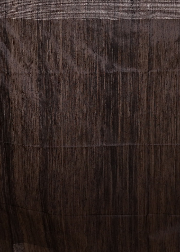 Black Handloom Matka Pure Silk Saree With Blouse Piece