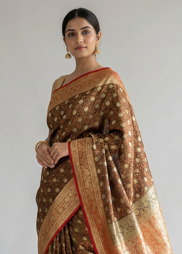 Blue Tanchoi Silk Saree With Blouse Piece