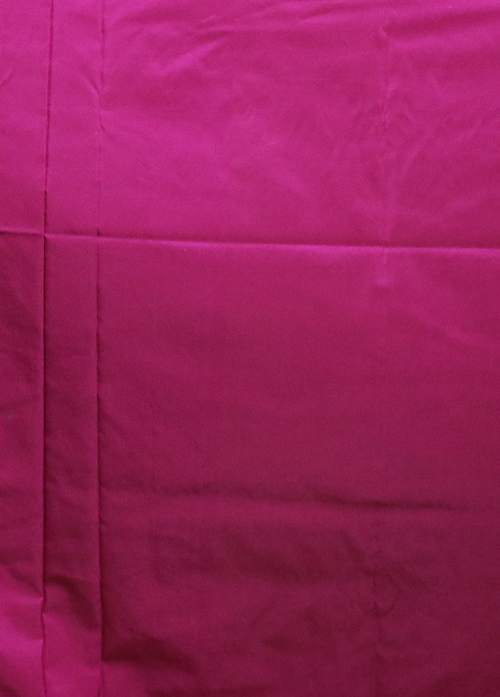 Pink Uppada Silk Saree With Blouse Piece