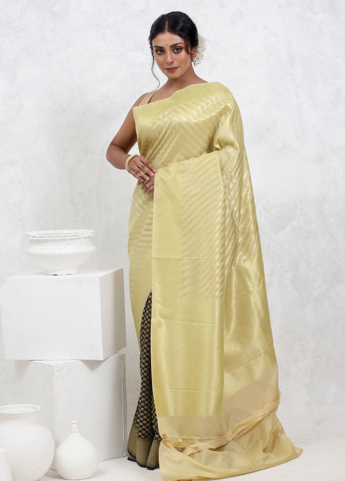 Cream Uppada Silk Saree With Blouse Piece - Indian Silk House Agencies