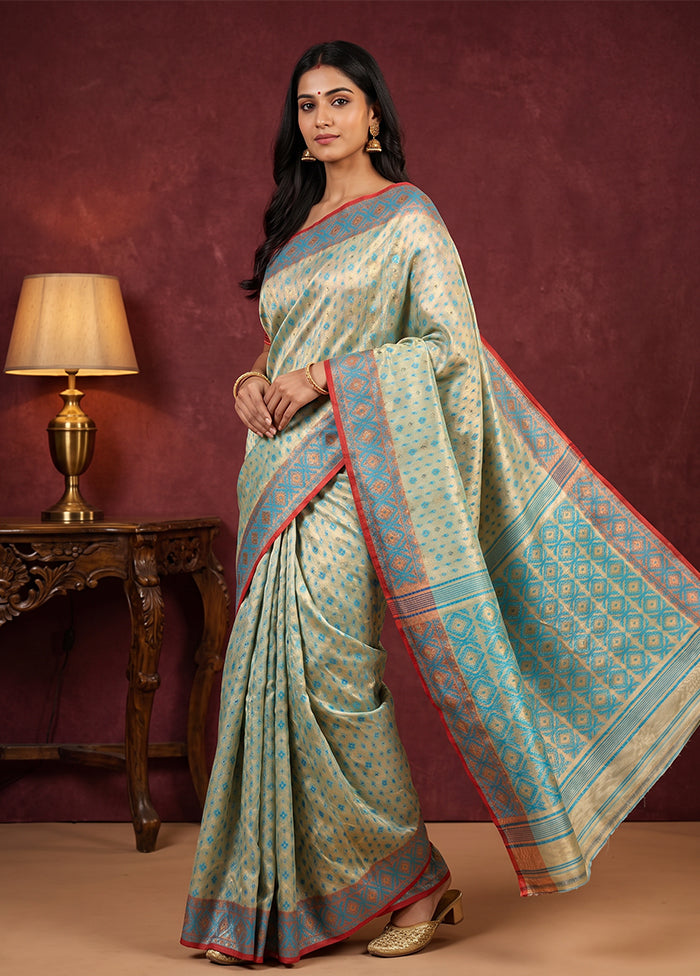 Cream Jamdani Cotton Saree Without Blouse Piece