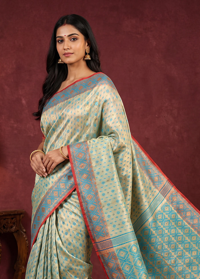 Cream Jamdani Cotton Saree Without Blouse Piece