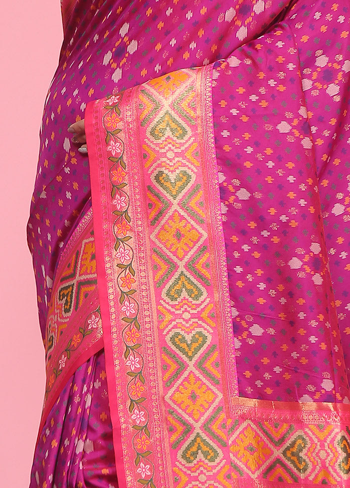 Purple Dupion Silk Saree With Blouse Piece - Indian Silk House Agencies