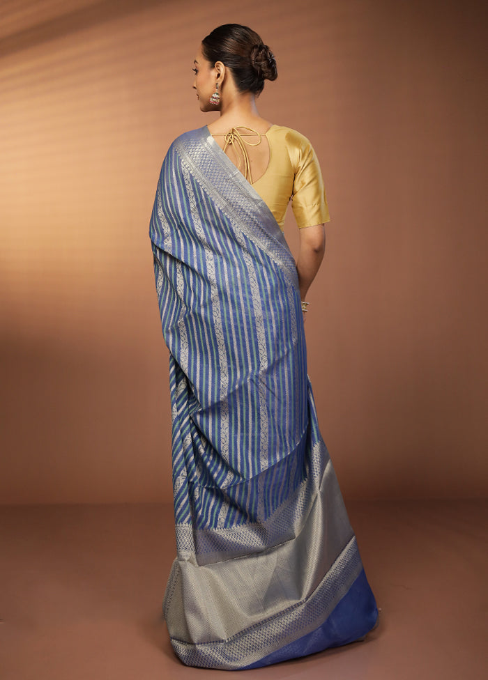 Multicolor Kora Silk Saree With Blouse Piece
