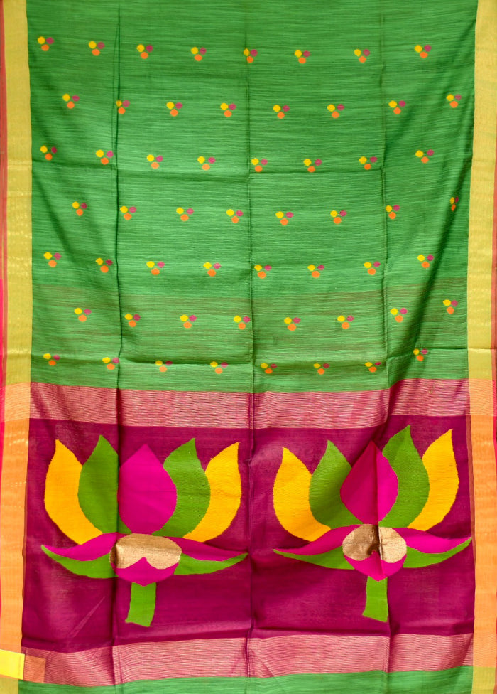 Multicolor Matka Silk Saree With Blouse Piece