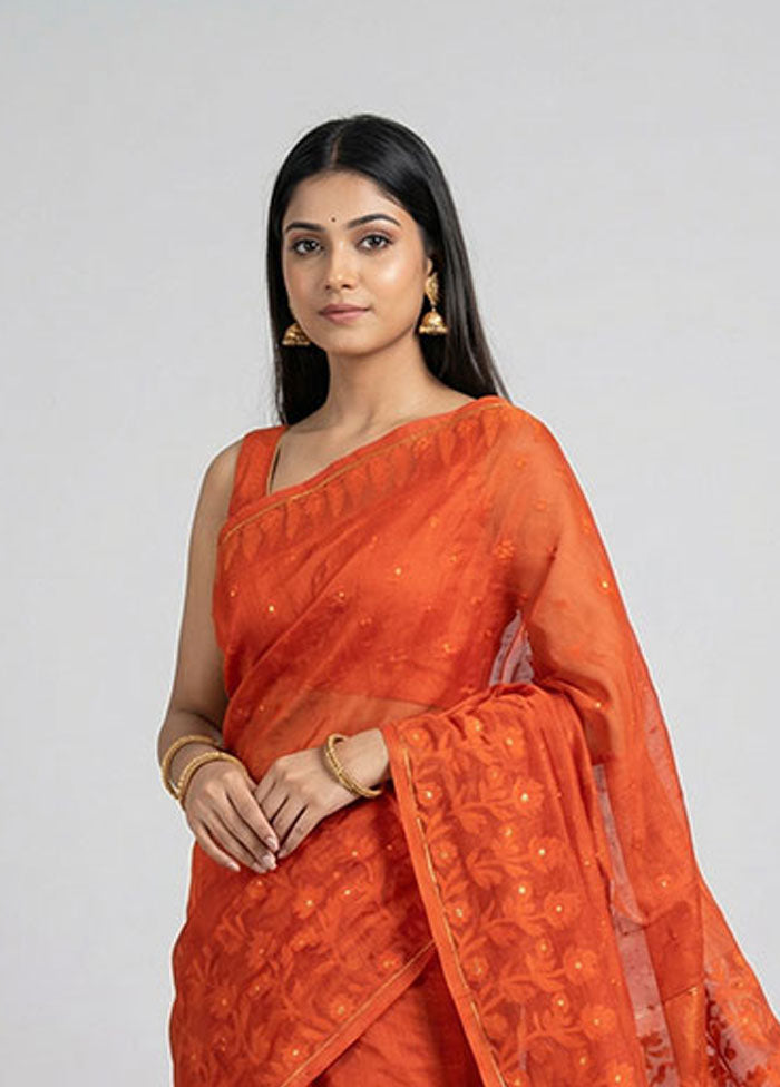 Multicolor Jamdani Cotton Saree Without Blouse Piece