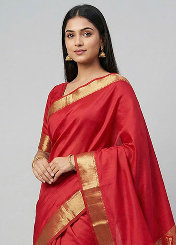Grey Kanjivaram Silk Saree With Blouse Piece