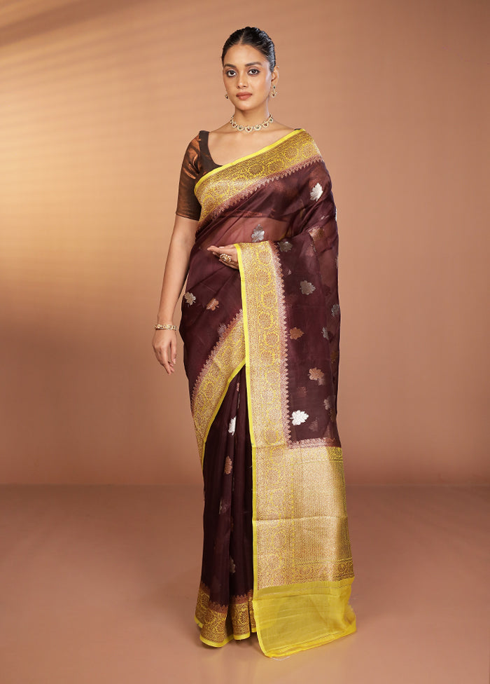 Purple Handloom Kora Pure Silk Saree With Blouse Piece
