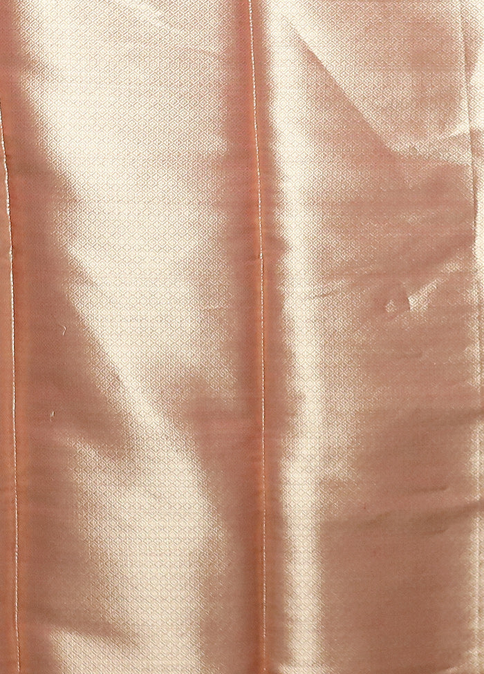 Cream Kora Silk Saree With Blouse Piece