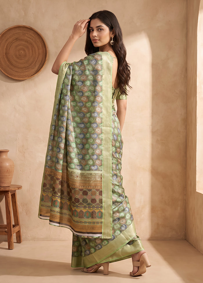 Multicolor Dupion Silk Saree With Blouse Piece