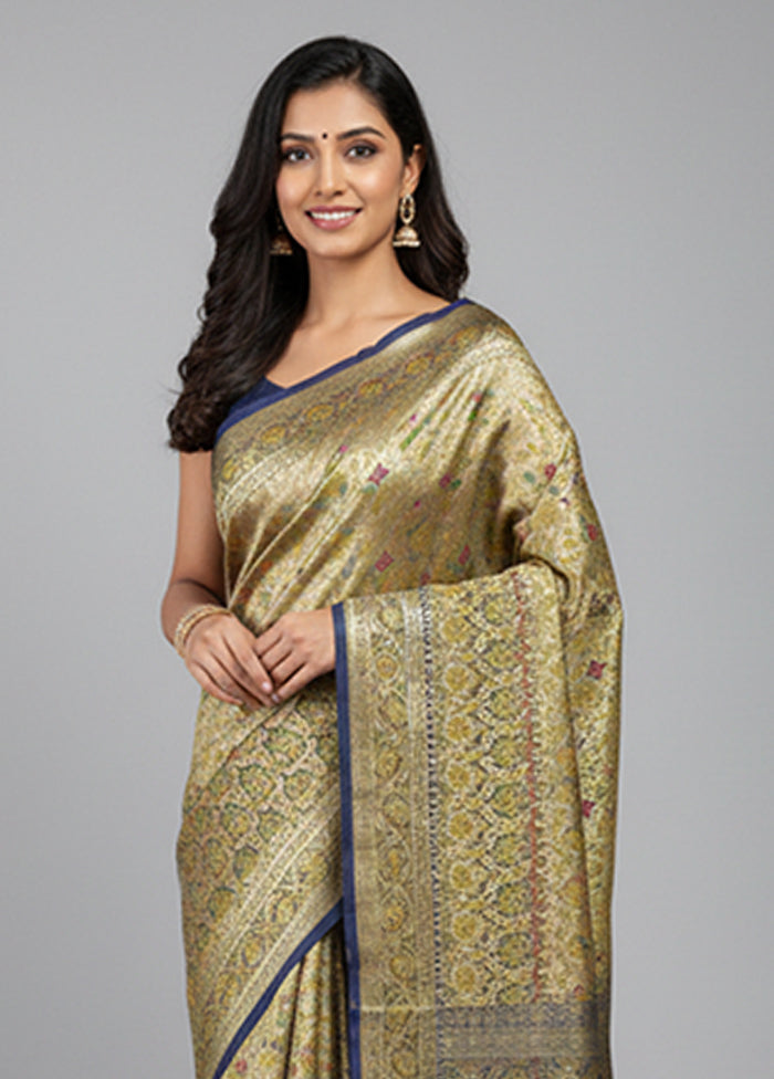 Cream Tanchoi Silk Saree With Blouse Piece