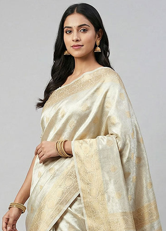 Gold Tissue Silk Saree With Blouse Piece