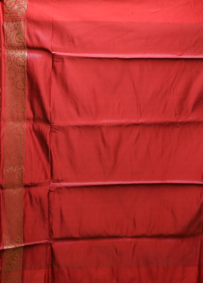 Purple Handloom Banarasi Pure Silk Saree With Blouse Piece