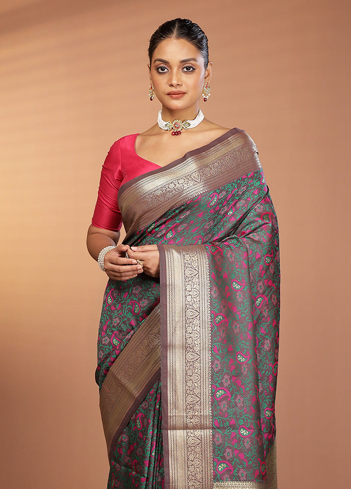 Brown Kanjivaram Silk Saree With Blouse Piece