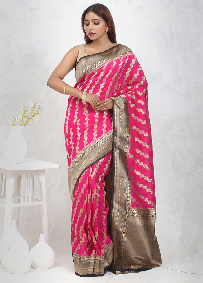 Pink Georgette Saree Without Blouse Piece - Indian Silk House Agencies