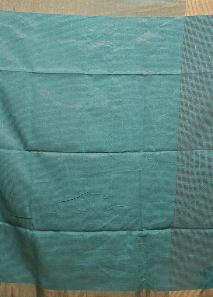 Blue Matka Silk Saree With Blouse Piece