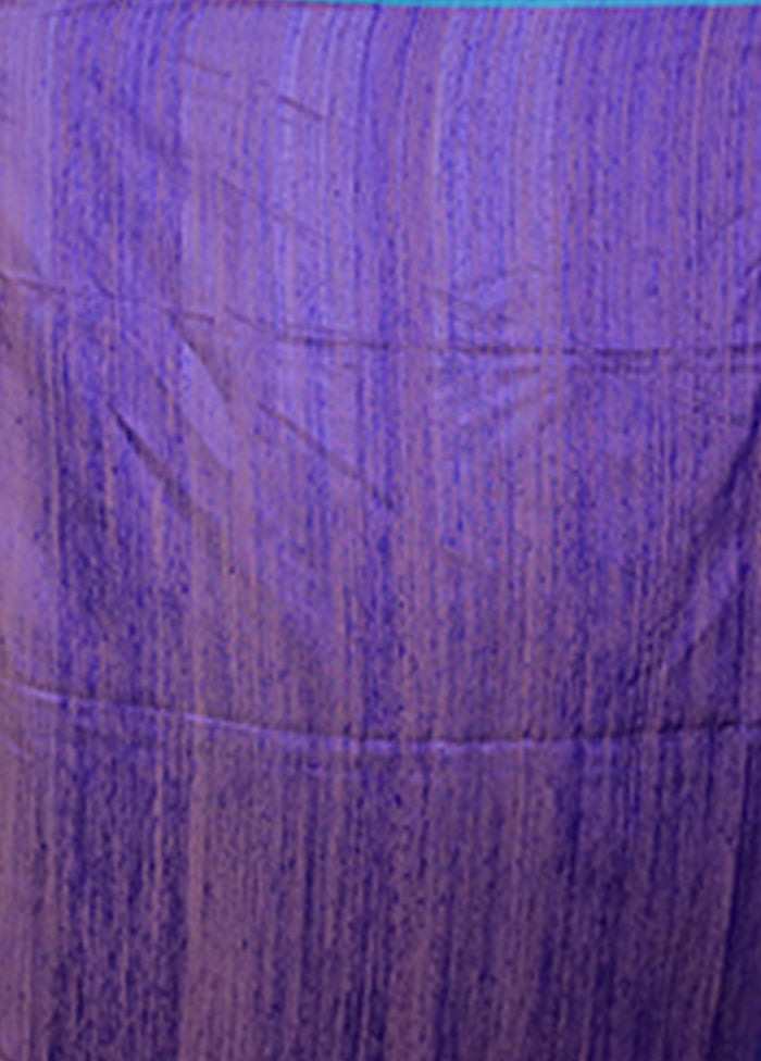 Blue Handloom Matka Pure Silk Saree With Blouse Piece