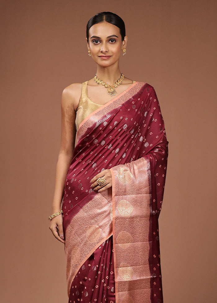 Purple Handloom Dupion Pure Silk Saree With Blouse Piece