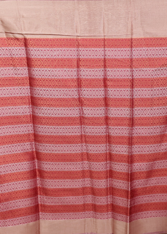 Pink Dupion Silk Saree With Blouse Piece