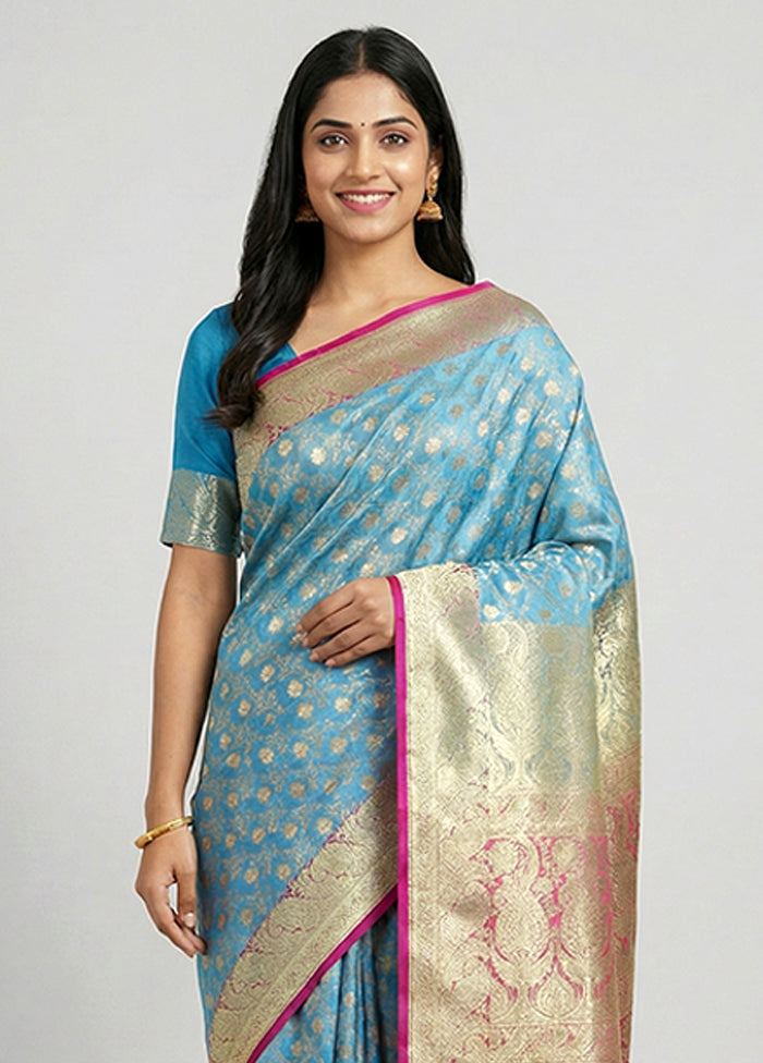 Cream Tanchoi Silk Saree With Blouse Piece
