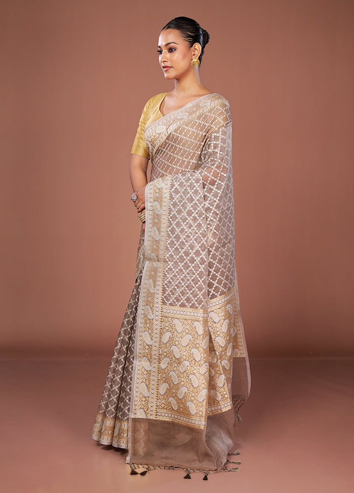 Multicolor Kora Silk Saree With Blouse Piece