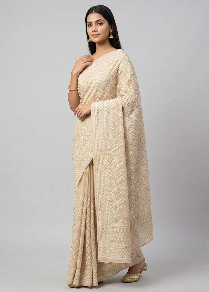 Multicolor Kora Silk Saree With Blouse Piece