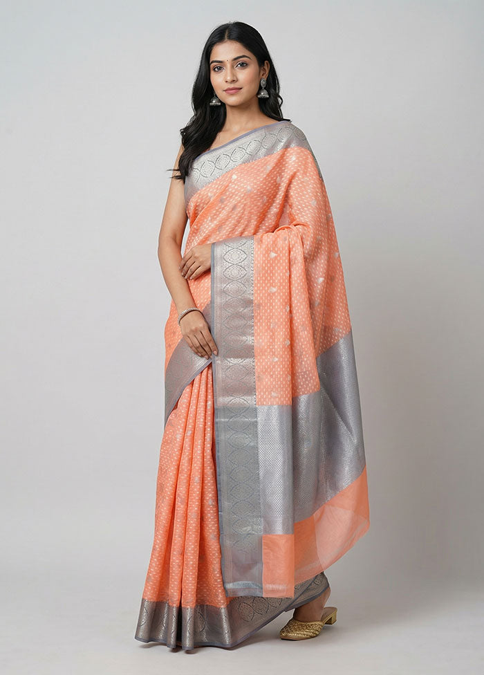Pink Organza Saree With Blouse Piece