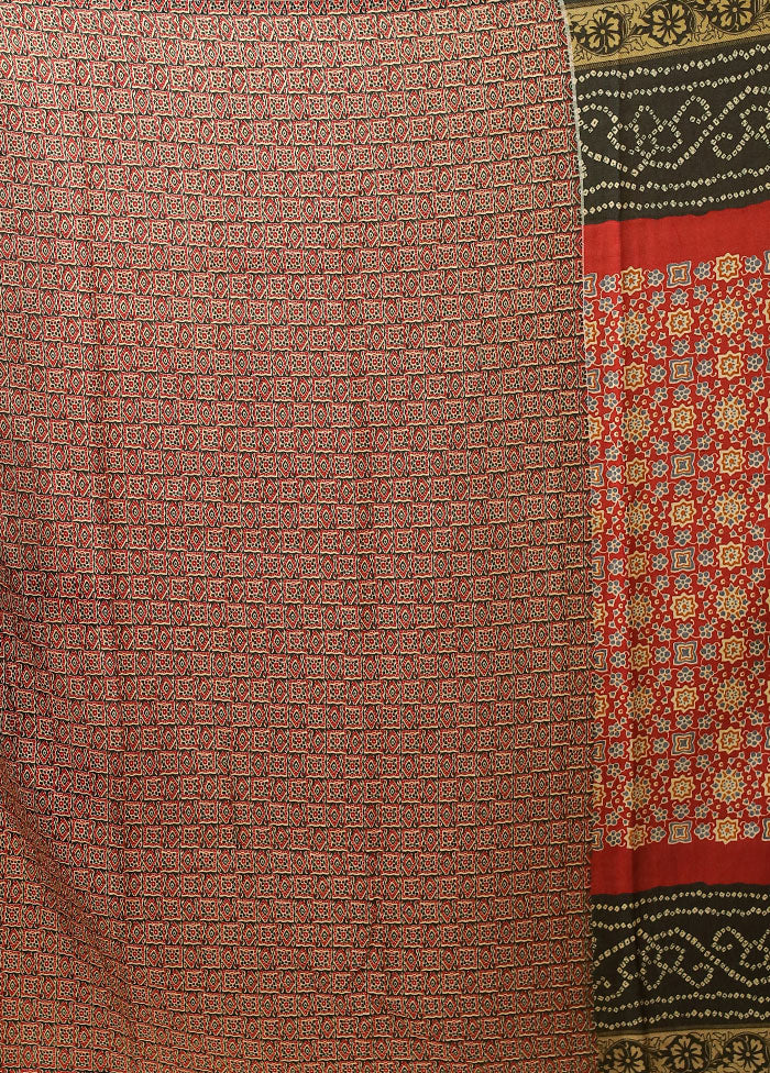 Red Dupion Silk Saree With Blouse Piece