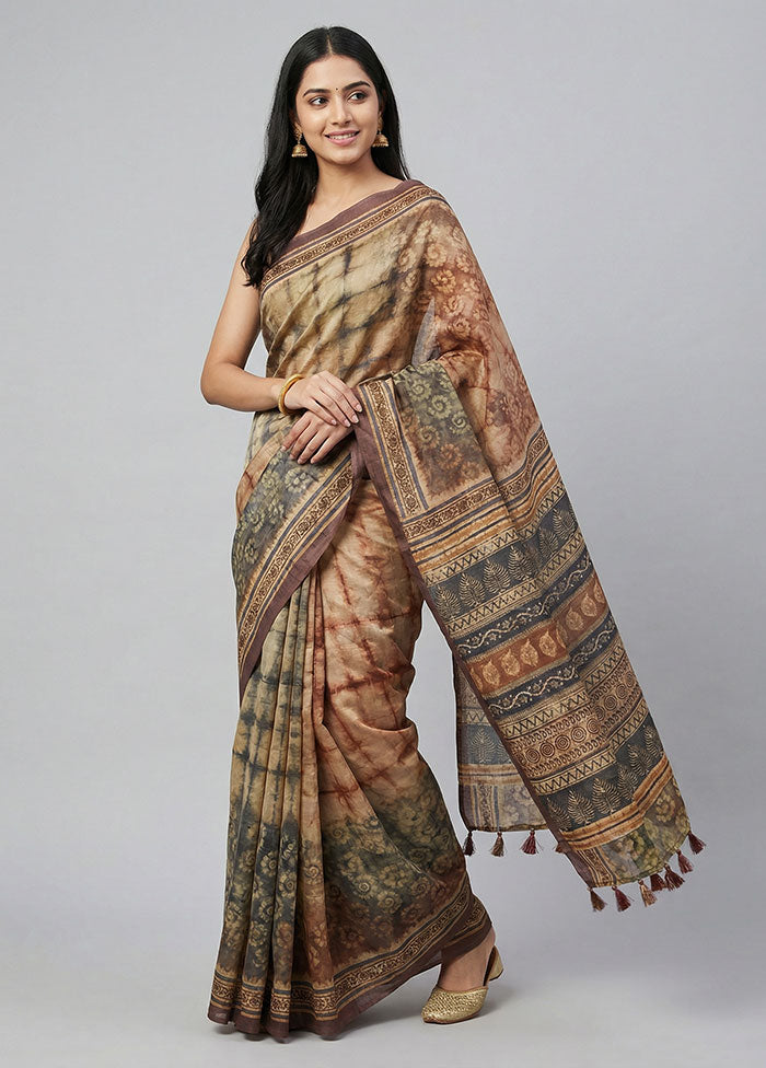 Multicolor Dupion Silk Saree With Blouse Piece