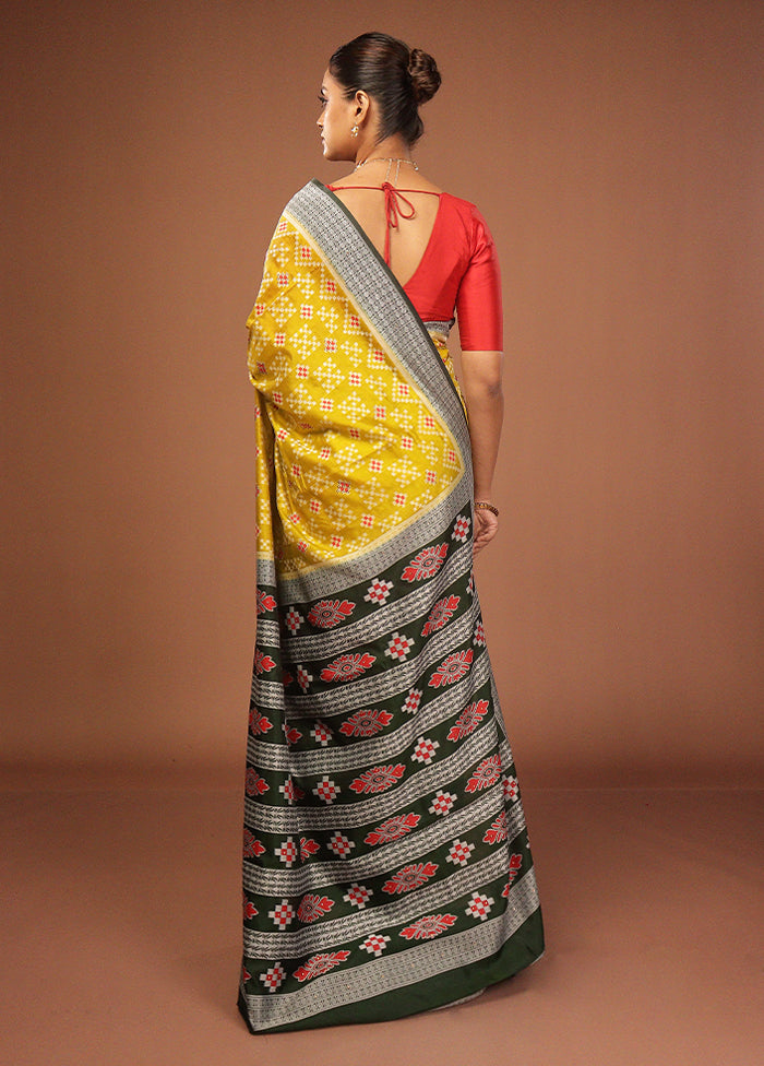 Green Bomkai Silk Saree Without Blouse Piece