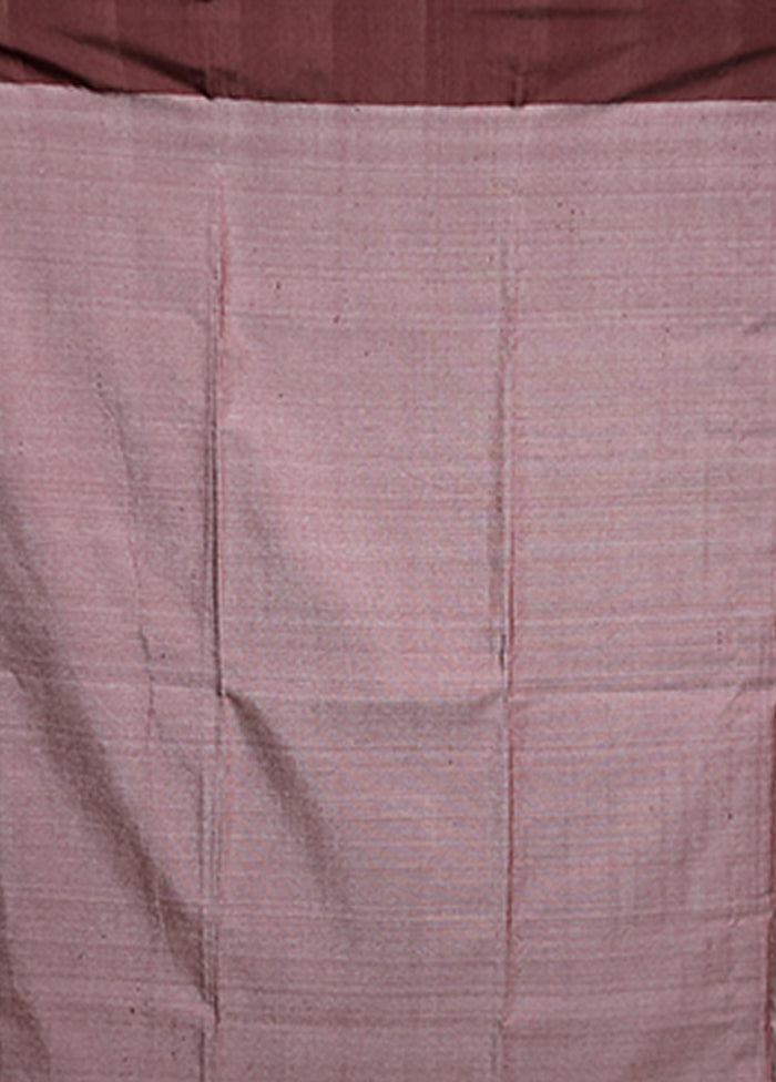 Cream Handloom Tussar Pure Silk Saree With Blouse Piece