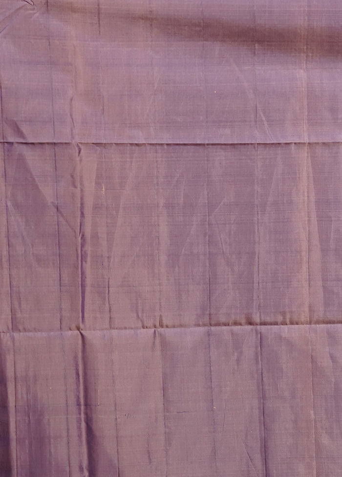 Orange Handloom Kanjivaram Pure Silk Saree With Blouse Piece