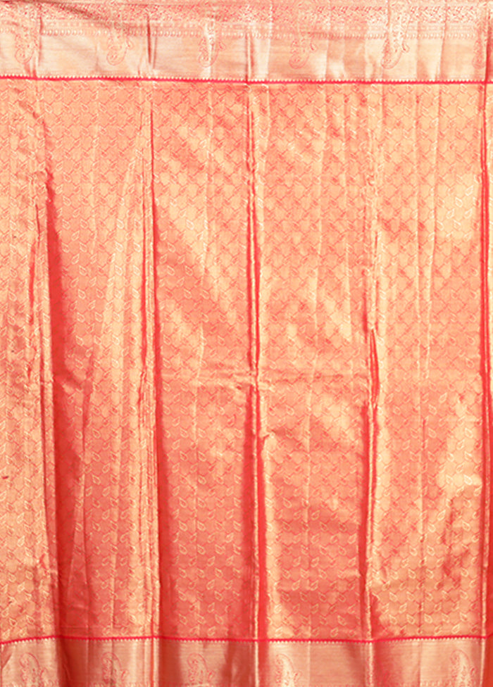 Gold Kanjivaram Silk Saree With Blouse Piece