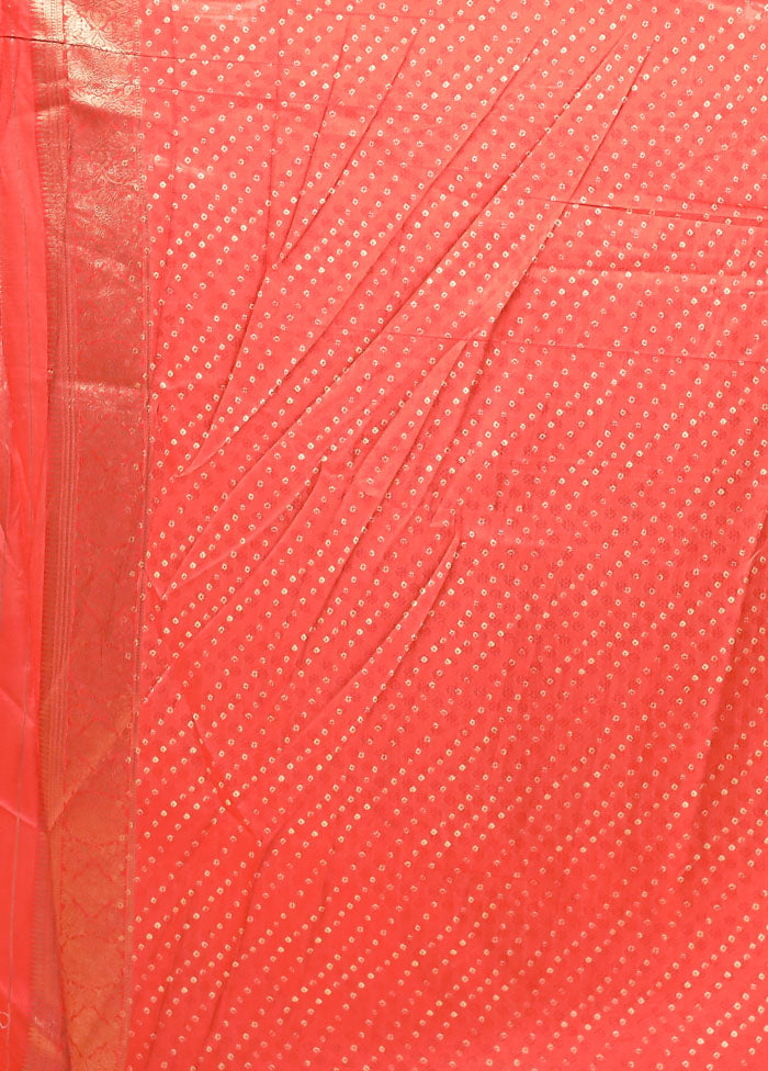 Red Dupion Silk Saree With Blouse Piece
